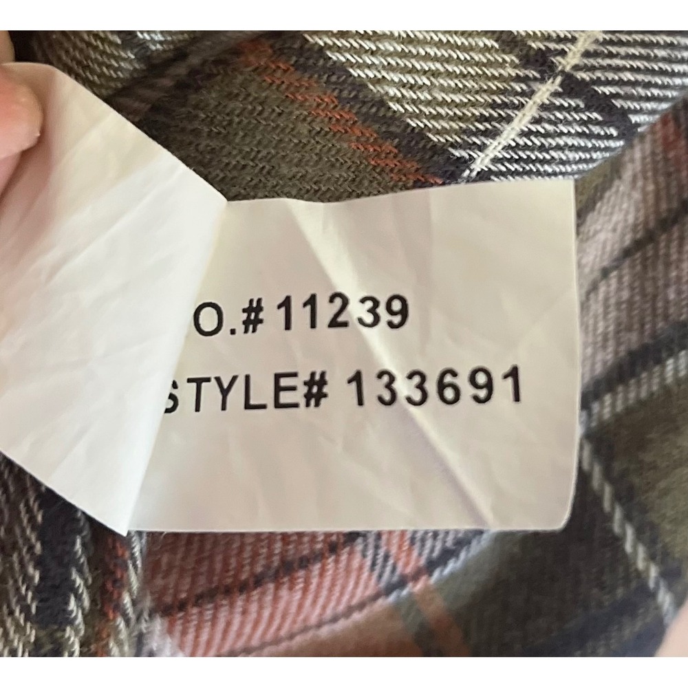 Carbon 2 Cobalt Mens‎ Plaid Flannel Button Down Shirt Green Brown Pink 133691 M - Picture 8 of 8